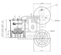 Original FEBI BILSTEIN Sacco A Molla Per Sospensione Pneumatica 102721 Per Iveco