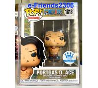Original Funko 1818 PORTGAS D. ACE + POP Protector - One Piece - Exclusive Mint
