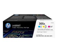 ORIGINAL HP Multipack ciano / magenta / giallo CF370AM 305A CE411A + CE412A + CE
