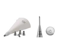 ORIGINAL KAISER Set di sac à poche con beccuccio da 4 mm, in acciaio inox, 6 diversi beccucci, riutilizzabili, ideali per decorare e riempire i dolci