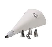 ORIGINAL KAISER Set pasticerria con sac à Poche e 5 beccucci, 7 Pezzi, Acciaio Inox, Bianco, 40 cm, 4 Litri