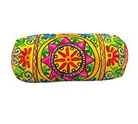 Original Kikan Federa per cuscino in cotone, stile bohémien, 46 x 18 cm, rotonda, cilindrica Takiya, per yoga, meditazione, ricamo, supporto per la schiena del collo, federa vegana (solo coperture)