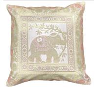 Original Kikan Federa per cuscino in seta con elefante indiano, mandala, in broccato e boho, decorazione per la casa, 40,6 x 40,6 cm, chiusura con cerniera, stile etnico, fatto a mano, patchwork