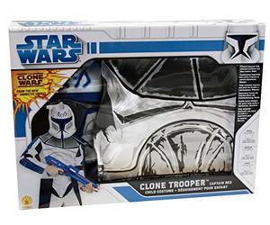 Original Licenza Star Wars Clone Trooper Captain Rex Clonewars Starwars Costume per bambini Clonetroopera, taglia 128-140