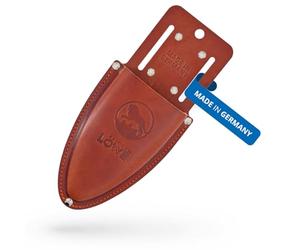 Original LÖWE Custodia in pelle premium - 9809 | Marsupio marrone per cesoie da giardino con clip per cintura o tasca dei pantaloni | Made in Germany | 100% vera pelle