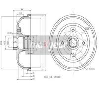 Original MAXGEAR Tamburo Frenante 19-0834 Per Chevrolet Opel