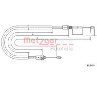 Original METZGER Cavo Del Freno Di Emergenza 10.6035 Per Peugeot