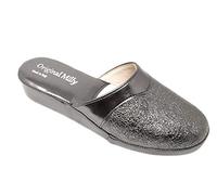 Original Milly 4200 Ciabatte da Camera Chiuse per Donna Pantofole per casa Classiche Eleganti Tacco 3 cm (38 EU, Piombo, 38)