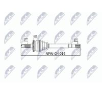 NTY Semiasse anteriore destro NPW-CH-016 per Jeep Grand Cherokee II 2.7 CRD 4x4