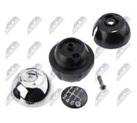 NTY POMELLO LEVA CAMBIO FIAT 500 ABARTH 2007-/CHROME SILVER-BLACK CAP-6 SPEED/