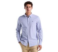 Original Penguin Men's Ecovero Oxford Stretch Shirt Long Sleeve Camicia Button-Down, Blu Amparo, XL Uomo