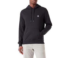 Original Penguin Felpa con Cappuccio da Uomo L/S Sticker Pete Pullover Felpa con Cappuccio, Nero, L