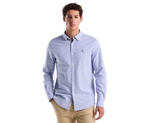 Original Penguin Men's Ecovero Oxford Stretch Shirt Long Sleeve Camicia Button-Down, Blu Amparo, XXL Uomo