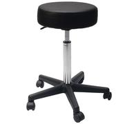 ORIGINAL ROUND STOOL SGABELLO ECO CON ROTELLE REGOLABILE NERO