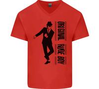 Original Rude Boy 2Tone 2 Tono SKA Maglietta Uomo V-Neck In Cotone