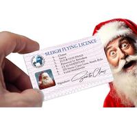 Original Santa Claus Lost Flying/patente di guida, decorazione in plastica per identificazione della slitta, stile patente di guida inglese, riempitivo per scatola della vigilia di Natale #1209