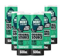 Original Source Gel doccia alla menta e albero del tè, 100% fragranza naturale, gel doccia vegano, senza parabeni, confezione multipla da 6 x 500 ml