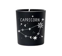 Original Soy Wax Nero Candela di Soia Segno zodiacale Capricorno Fragranza Albero di sandalo Candele Profumate 100% vegan 40 Ore Cera di Soia Naturale Decorazioni Casa Aromaterapia 180 ml