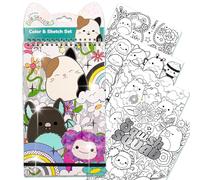 Original Squishmallows - Set per schizzi e schizzi, 15 pagine, libro per schizzi, blocco da disegno, blocco da disegno, libri da colorare per bambini, libri da colorare per bambini, libri da colorare