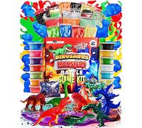Original Stationery Kit Slime Battaglia di Dinosauri e Mostri - Set Con 14 Slime per Bambini Già Pronti, Forme di Dinosauri Giocattolo Divertenti