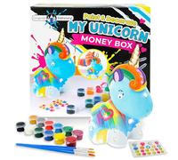 Original Stationery Regalo Ragazza -Salvadanaio Unicorno Fai da Te Accessorio per Ragazze in Ceramica da Personalizzare - Pennelli, Pittura, Gemme Adesive in Omaggio Regalo Bambini