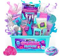 Original Stationery Slime Kit di Sirena per Bambina - Kit di Slime Sirena da 35 Pezzi con Accessori Fai-Da-Te con Glitter e Cuoricini Glow in the Dark - Slime Regalo per Ragazze 9-12 Anni
