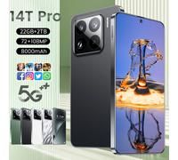 Originale 14T Pro Smartphone 5G Dual SIM 8000mAh Telefono cellulare 22GB 2TB Cellulari Versione globale Telefono cellulare Android Viso sbloccato White 12GB 512GB