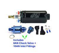 Originale AEM 50-1009 400LPH Inline Carburante Pompa + 10AN Ingresso Attacco /