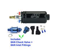 Originale AEM 50-1009 400LPH Inline Carburante Pompa + 8AN Ingresso Raccordo /