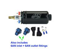 Originale AEM 50-1009 Metrico 400LPH Inline Carburante Pompa + 6AN Entrata /