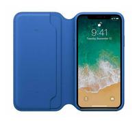 Originale Apple Pelle Portafoglio Custodia Cover per IPHONE X - Elettrico Blu -