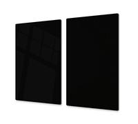 ORIGINALE asse da cucina in VETRO temperato - Tagliere in vetro resistente a graffi e impatti - Lavabile in lavastoviglie - Resistente al calore e ai batteri D17 Serie Bianco e nero: Black 2x 30x52