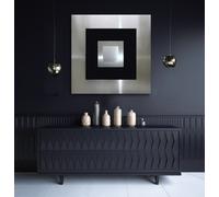 Originale Astratto Metallo Design Immagine Moderno Abitare Argento Nero XXL
