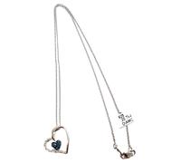 Originale Bianco, Diamante Blu Forma Cuore 925 Pendente Argento Sterling 16 "