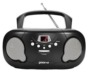 Originale Boombox Portatile CD/Radio Player, Nero - GROOV-E