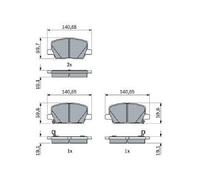 Originale BOSCH Kit Pastiglie Freno a Disco 0 986 424 896 per Chevrolet Opel