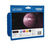 ORIGINALE BROTHER Lc-1220Valbp 4 Pz Nero, Ciano, Magenta, Giallo