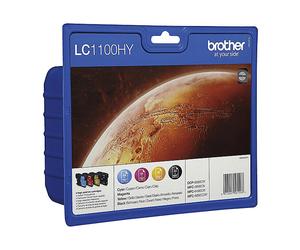ORIGINALE BROTHER Lc1100Hyvalbpdr 4 Pz Nero, Ciano, Magenta, Giallo