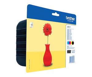 ORIGINALE BROTHER Lc121Valbpdr 4 Pz Nero, Ciano, Magenta, Giallo