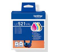 Originale Brother LC521VAL Pack de 4 Cartuchos de Tinta Original (BK/C/M/Y) - LC521VAL