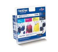 ORIGINALE BROTHER Lc980 Pack 4 Pz Nero, Ciano, Magenta, Giallo