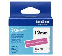 Brother btag-p35 nastro per etichettatrice bianco su rosa