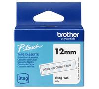 ORIGINALE Brother Nastro Bianco su trasparente Btag-135 Btag-135