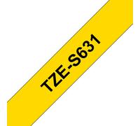 P-TOUCH TZES631 - Nastro laminato, adesione extra forte, nero su giallo, 12 mm