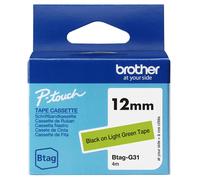 Brother btag-g31 nastro per etichettatrice nero su verde