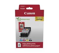 ORIGINALE Canon Value Pack nero / ciano / magenta / giallo CLI-581 + 10x15 cm Fotopapier 50 fogli 1503 pagine