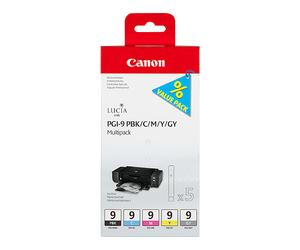 Originale CANON Cartuccia 5 Cartucce d'inchiostro Multipack PGI-9 PBK C M Y GY Ciano, Grigio, Magenta, Nero per foto, Giallo