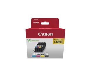 Originale Canon CLI551 Multipack de 4 Cartuchos de Tinta Originales Negro Cyan Magenta y Amarillo - 6509B015