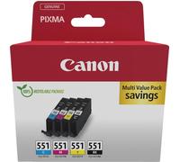 ORIGINALE Canon Multipack nero / ciano / magenta / giallo CLI-551 6509B015 mod.