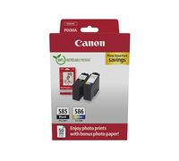 Originale CANON PG-585/CL-586 PVP per Stampanti Canon compatibili con PG-585/CL-586, 180 Nero, Ciano, Magenta, Giallo